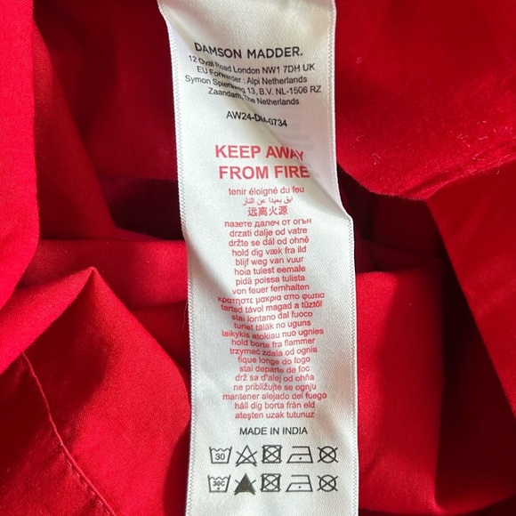 Damson Madder Aria Bow Midi Dress Red Size 16 - Picture 6 of 7